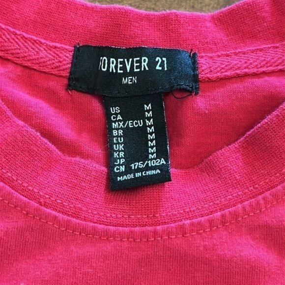 Forever 21 Red Graphic T-Shirt Lost In Heaven & Paradise Design Mens M Cotton Bl - Picture 2 of 7